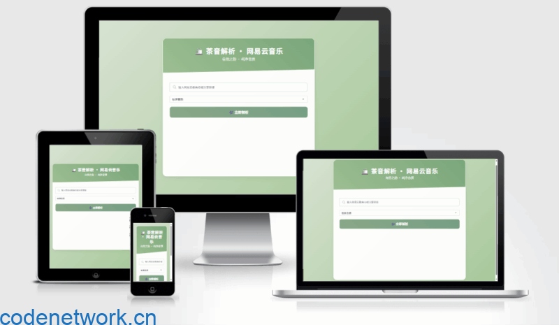 扣扣网易音乐解析UI模版 自适应双端|思创源码网