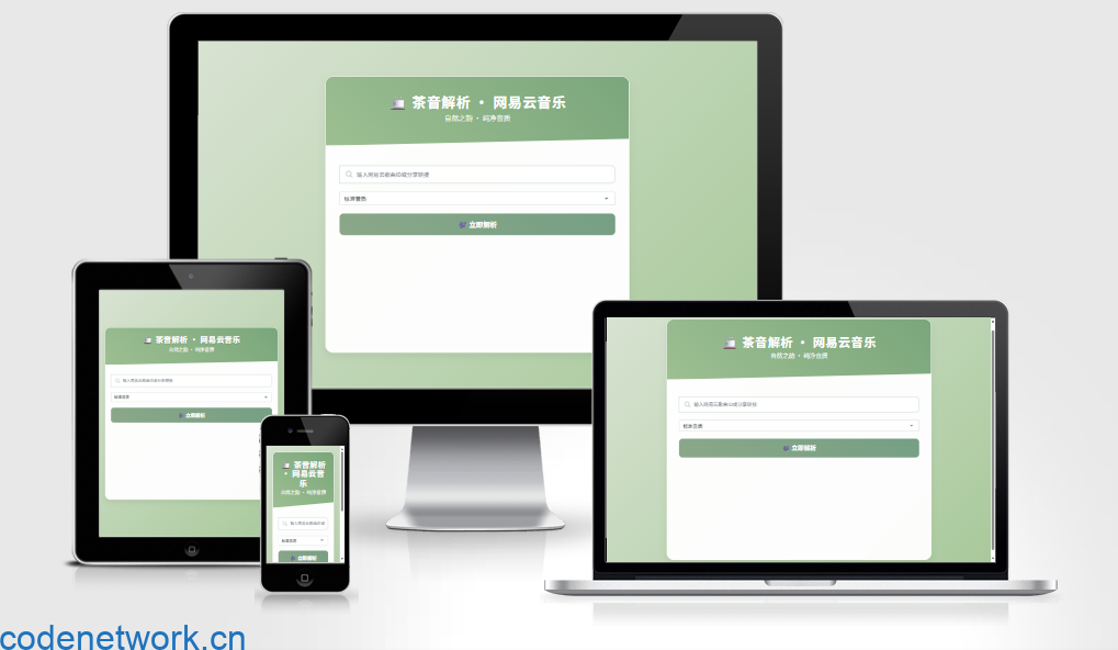 扣扣网易音乐解析UI模版 自适应双端|思创源码网