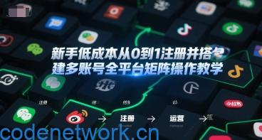 新手低成本从0到1注册并搭建多账号全平台矩阵操作教学，手机号-邮箱-IP-工具|思创源码网