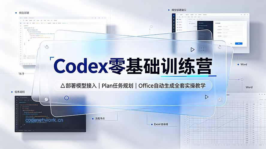 Codex零基础训练营：部署模型接入｜Plan任务规划｜Office自动生成全套实操教学|思创源码网