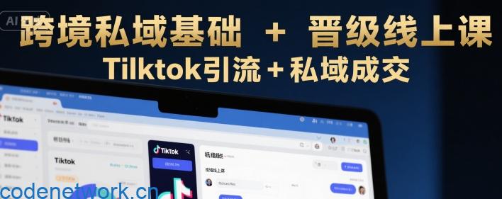 跨境私域基础+晋级线上课，Tilktok引流+私域成交|思创源码网