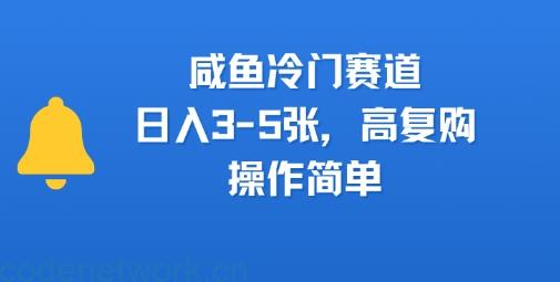 咸鱼冷门赛道，日入3-5张，高复购，操作简单|思创源码网