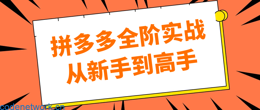 拼多多全阶实战从新手到高手|思创源码网