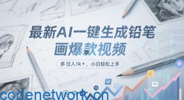 最新AI一键生成铅笔画爆款视频，多平台分发，日 入1k+，小白轻松上手【揭秘】|思创源码网