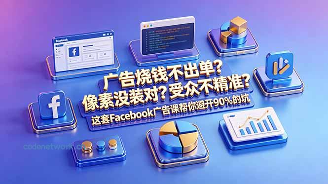 广告烧钱不出单？像素没装对？受众不精准？这套Facebook广告课帮你避开90%的坑-原创双语字幕|思创源码网