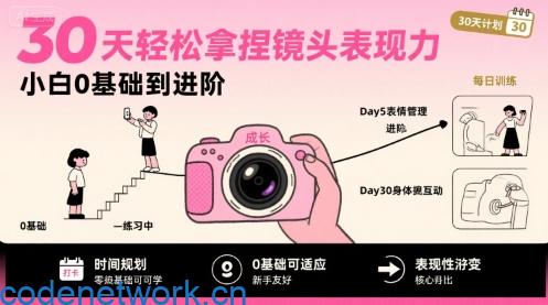 30天轻松拿捏镜头表现力，小白0基础到进阶|思创源码网