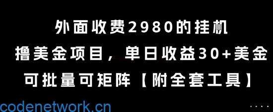 外面收费2980的挂G撸美金项目，单日收益30+美金，可批量可矩阵【揭秘】|思创源码网