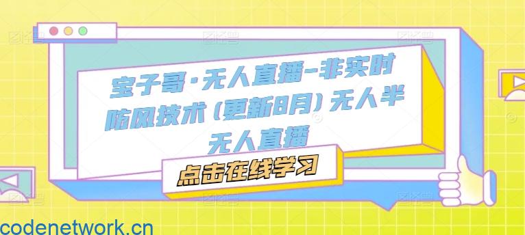 宝子哥·无人直播-非实时防风技术(更新25年7月)无人半无人直播|思创源码网