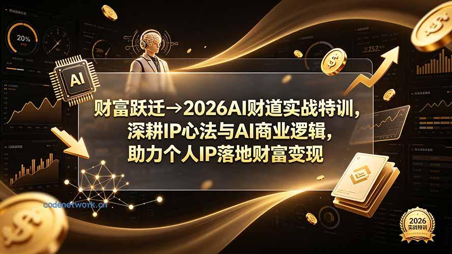 财富跃迁→2026AI财道实战特训，深耕IP心法与AI商业逻辑，助力个人IP落地财富变现|思创源码网