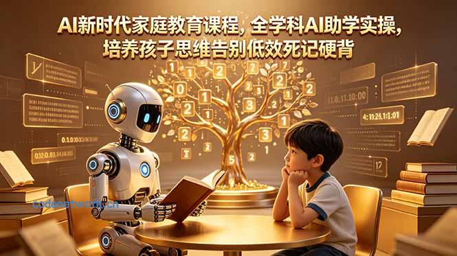AI新时代家庭教育课程，全学科AI助学实操，培养孩子思维告别低效死记硬背|思创源码网