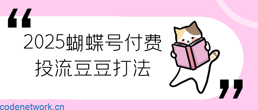 2025蝴蝶号付费投流豆豆打法|思创源码网