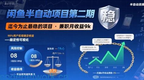 闲鱼半自动项目第二期，可能是迄今为止最稳的项目，兼职月收益9k