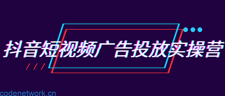 抖音短视频广告投放实操营|思创源码网