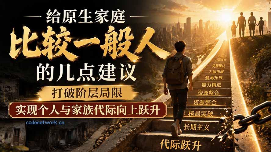 付费文章：给原生家庭比较一般人的几点建议，打破阶层局限，实现个人与家族代际向上跃升|思创源码网