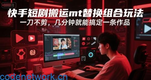 快手短剧搬运mt替换组合玩法，一刀不剪，几分钟就能搞定一条作品|思创源码网