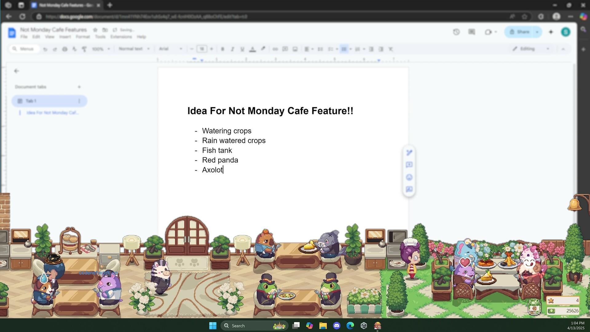 遗忘週一咖啡馆/Not Monday Cafe 版本更新