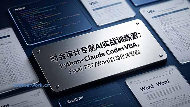 财会审计专属 AI实战训练营：Python+Claude Code+VBA，Excel/PDF/Word自动化全流程|思创源码网