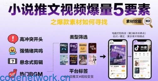 小说推文视频爆量5要素之爆款素材如何寻找|思创源码网