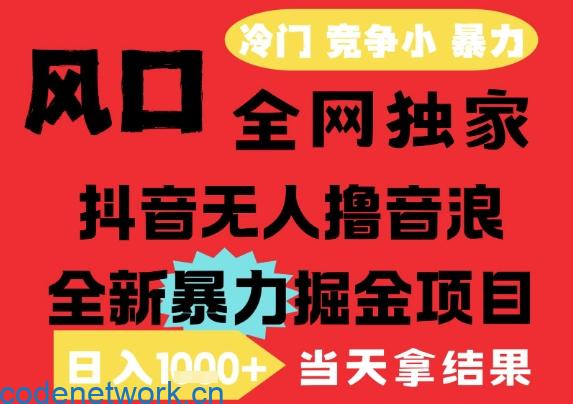 25年6月高爆抖音无人直播最新撸音浪掘金项目，解放双手小白可做，无脑日入1k+，门槛低【揭秘】|思创源码网
