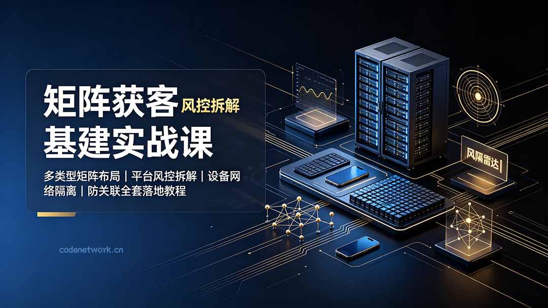 矩阵获客基建实战课：多类型矩阵布局｜平台风控拆解｜设备网络隔离｜防关联全套落地教程|思创源码网