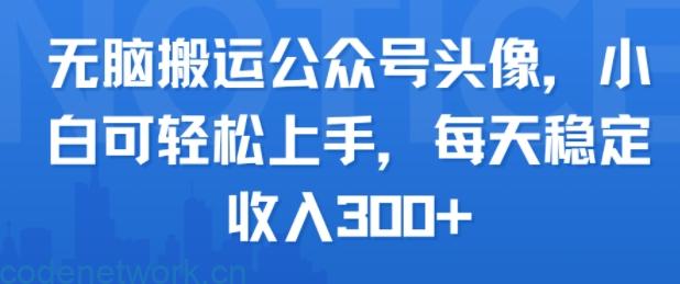 无脑搬运公众号头像，小白可轻松上手，每天稳定收入3张+|思创源码网