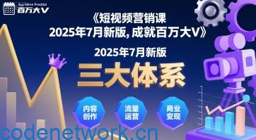短视频营销课2025年7月新版，三大体系成就百万大V|思创源码网