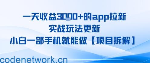一天收益1k+的app拉新，实战玩法更新，小白一部手机就能做【项目拆解】|思创源码网