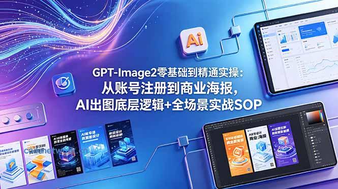 GPT-Image2零基础到精通实操：从账号注册到商业海报，AI出图底层逻辑+全场景实战SOP|思创源码网