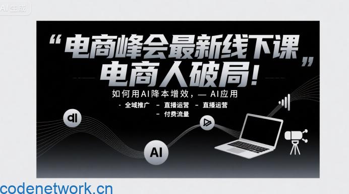 电商峰会最新线下课，电商人破局，如何用AI降本增效，AI应用-全域推广-直播运营-付费流量|思创源码网
