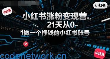 小红书涨粉变现营，21天从0-1做一个挣钱的小红书账号|思创源码网