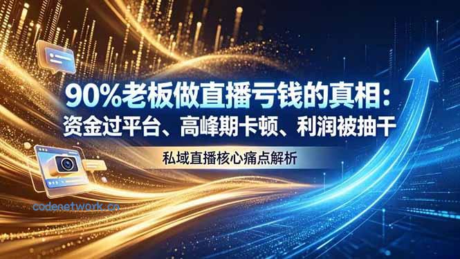 做直播亏钱的真相资金过平台、高峰期卡顿利润被抽干 私域直播核心痛点解析|思创源码网