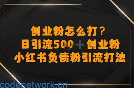 创业粉怎么打？小红书负债粉引流打粉，日引流500+精准创业粉|思创源码网