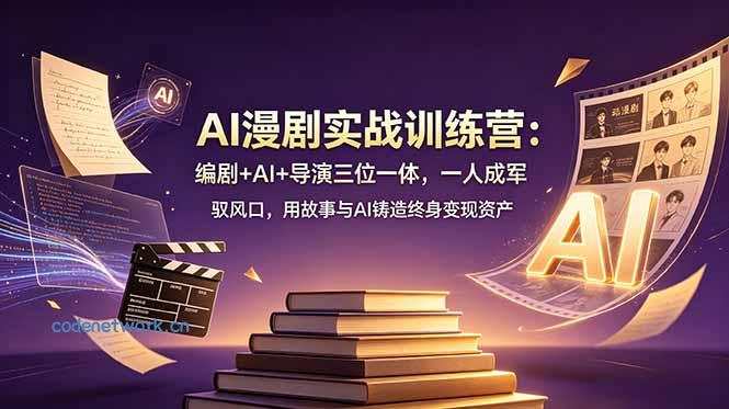 AI漫剧实战训练营：编剧+AI+导演三位一体，一人成军 驭风口，用故事与AI铸造终身变现资产|思创源码网