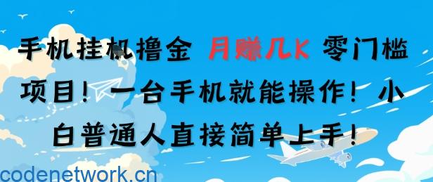 手机挂G撸金，零门槛项目，一台手机就能操作，月入几K，小白普通人直接简单上手|思创源码网