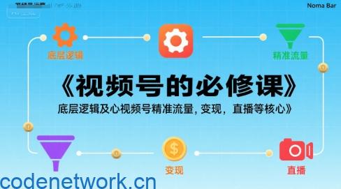 视频号的必修课，视频号的底层逻辑及核心视频号精准流量，变现，直播等核心|思创源码网