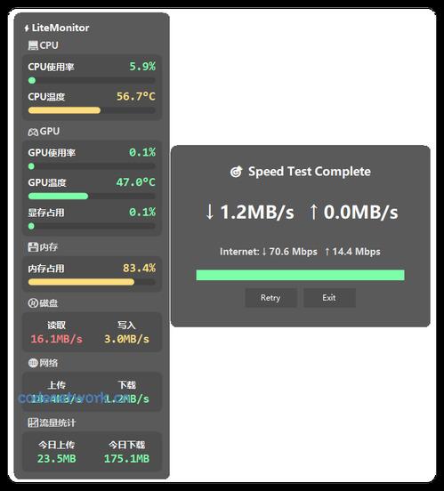 桌面硬件性能监控LiteMonitor v1.2.1绿色版|思创源码网