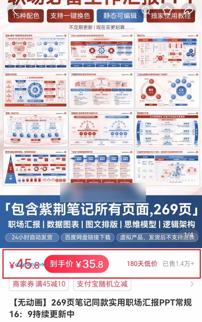 小红书虚拟项目特训班9.0，全面拥抱AI，批量产出原创PPT货源，单品/单店纯利润几万到几十W|思创源码网
