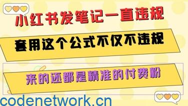 小红书发笔记一直违规，套用这个公式不仅不违规，来的还都是精准的付费粉|思创源码网