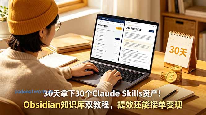 30天拿下30个Claude Skills资产！Obsidian知识库双教程，提效还能接单变现|思创源码网