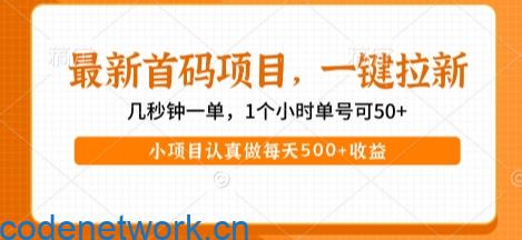 最新首码项目，操作最简单，收益高，一键拉新，1个小时单号可50+，小项目认真做每天5张+收益【揭秘】|思创源码网