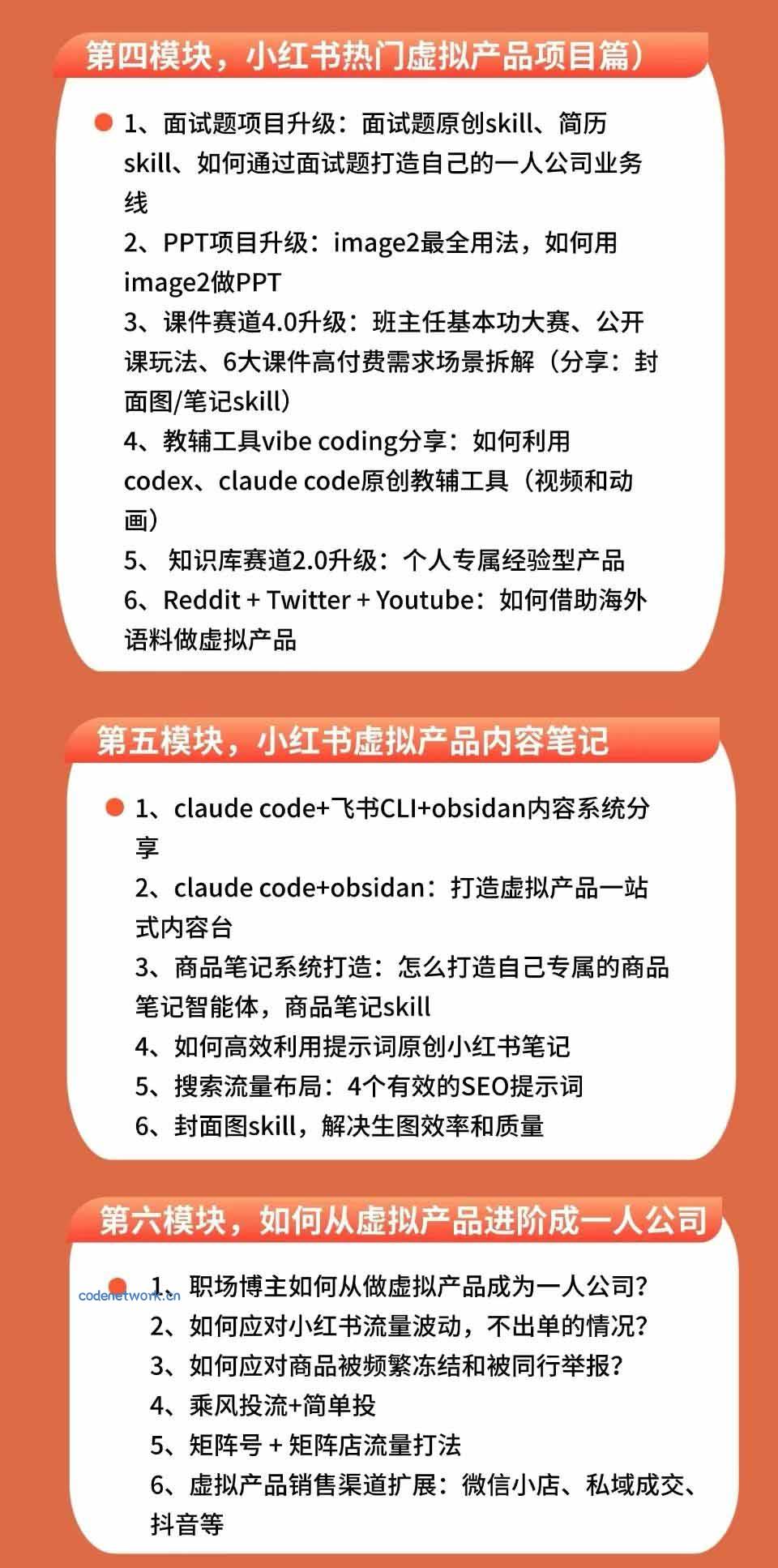 小红书虚拟产品14天实战变现营-第7期：需求挖掘×AI+Skill原创×产品矩阵×内容笔记×一人公司进阶×全链路|思创源码网