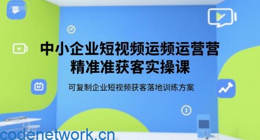 中小企业短视频运营精准获客实操课，可复制企业短视频获客落地训练方案|思创源码网
