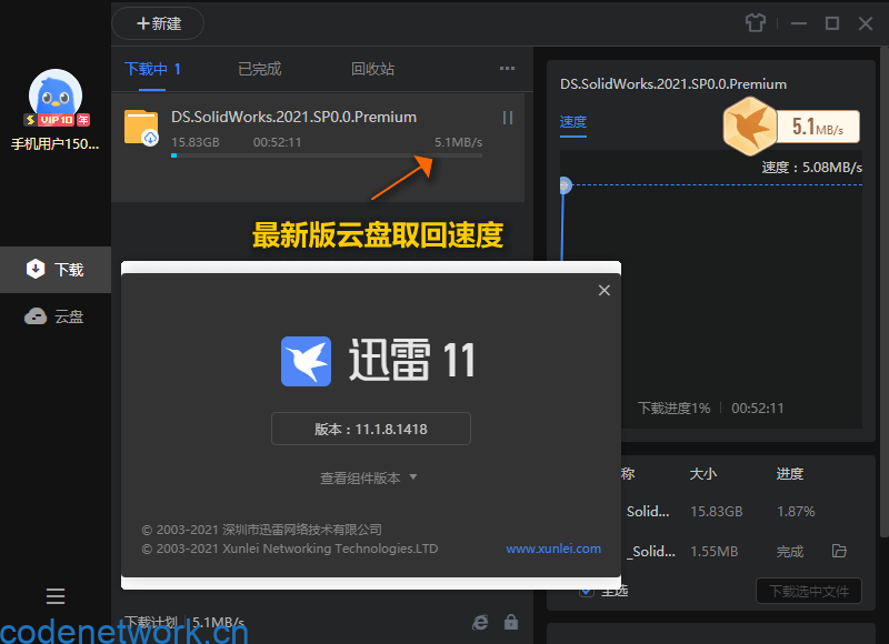 迅雷11 v12.1.9.2872绿色精简版
