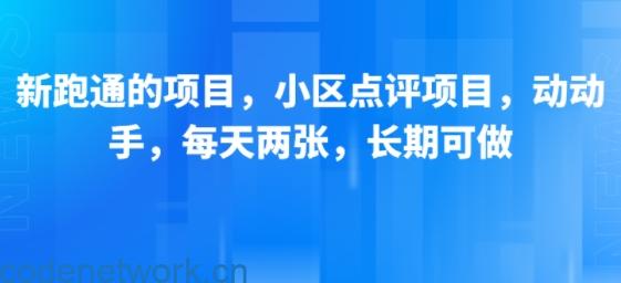 新跑通的项目，小区点评项目，动动手，每天两张，长期可做|思创源码网