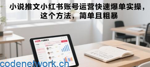 小说推文小红书账号运营快速爆单实操，这个方法，简单且粗暴|思创源码网