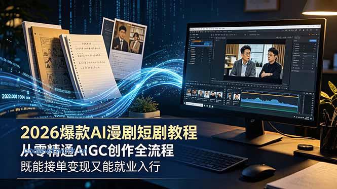 2026 爆款 AI 漫剧短剧教程 从零精通 AIGC 创作全流程 既能接单变现又能就业入行|思创源码网