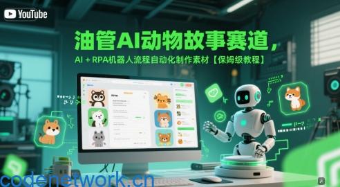 油管AI动物故事赛道，AI+RPA机器人流程自动化制作素材【保姆级教程】|思创源码网