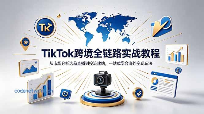 TikTok+独立站跨境基础全套教程，拆解平台盈利逻辑，新手从零跑通变现全流程|思创源码网