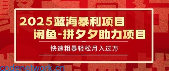 2025 最新闲鱼蓝海暴利项目 快速粗暴让你月入过1W不是梦，保姆级教程【揭秘】|思创源码网