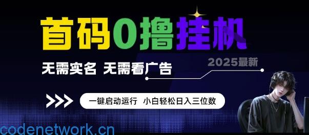 首码0撸挂G项目，无需实名无需看广告 一键启动运行，小白轻松日入三位数【揭秘】|思创源码网